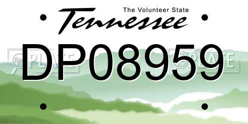 DP08959 Tennessee License Plate