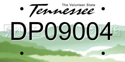 DP09004 Tennessee License Plate