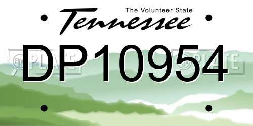 DP10954 Tennessee License Plate