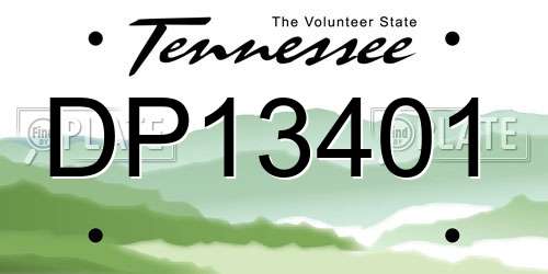 DP13401 Tennessee License Plate