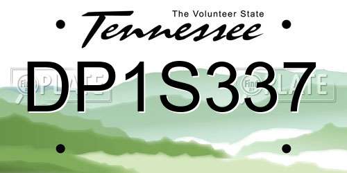 DP1S337 Tennessee License Plate