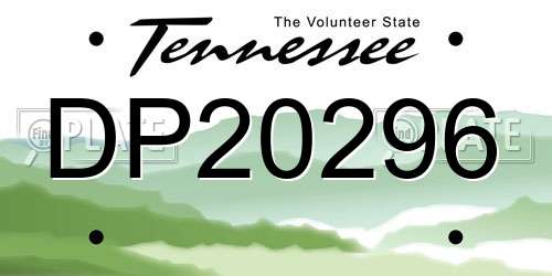 DP20296 Tennessee License Plate