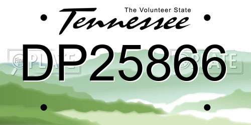 DP25866 Tennessee License Plate