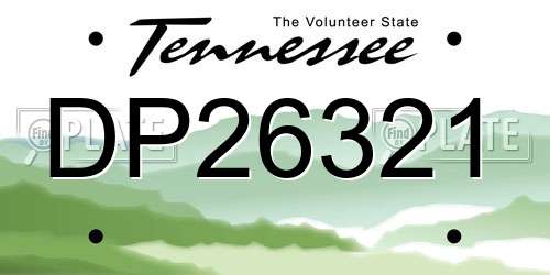 DP26321 Tennessee License Plate