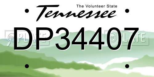 DP34407 Tennessee License Plate
