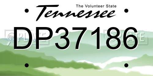 DP37186 Tennessee License Plate