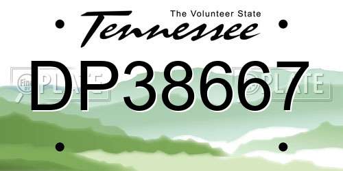 DP38667 Tennessee License Plate