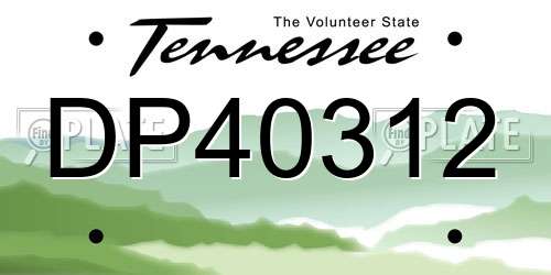 DP40312 Tennessee License Plate