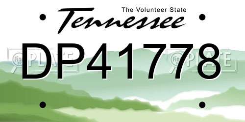 DP41778 Tennessee License Plate