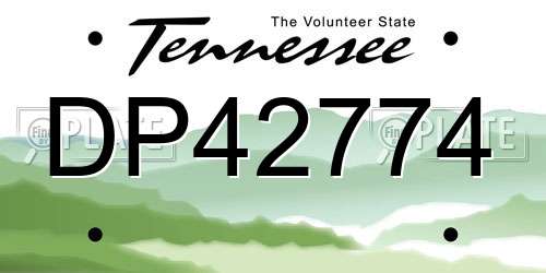 DP42774 Tennessee License Plate