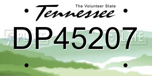DP45207 Tennessee License Plate