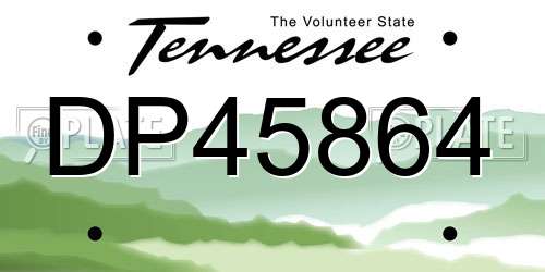 DP45864 Tennessee License Plate