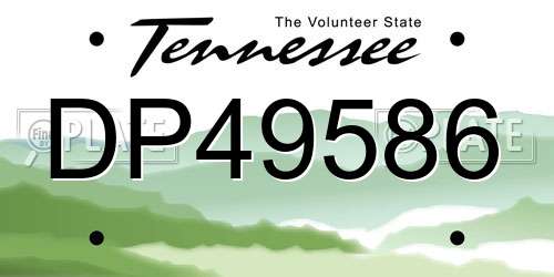 DP49586 Tennessee License Plate
