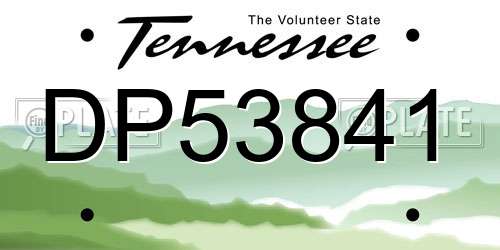 DP53841 Tennessee License Plate
