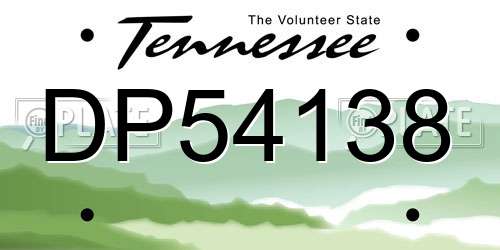 DP54138 Tennessee License Plate