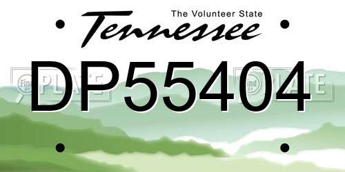 DP55404 Tennessee License Plate