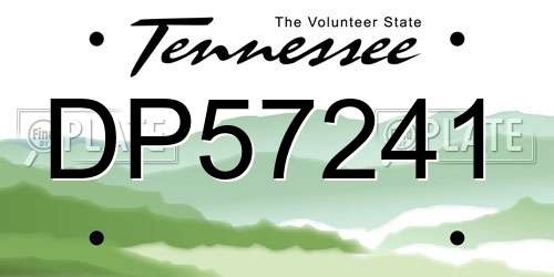 DP57241 Tennessee License Plate