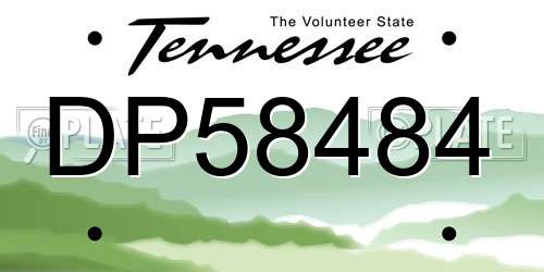 DP58484 Tennessee License Plate