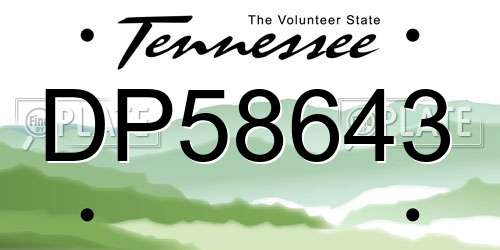 DP58643 Tennessee License Plate