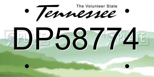 DP58774 Tennessee License Plate