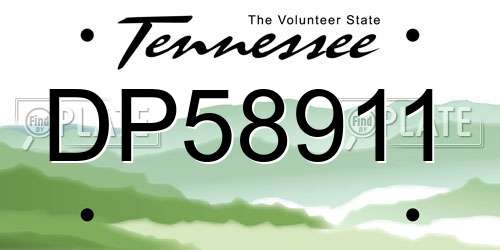 DP58911 Tennessee License Plate