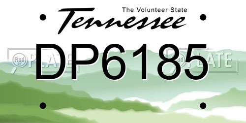 DP6185 Tennessee License Plate
