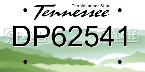 DP62541 Tennessee License Plate