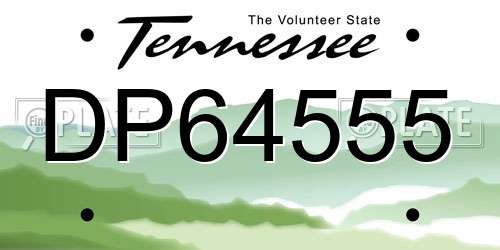 DP64555 Tennessee License Plate