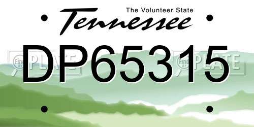 DP65315 Tennessee License Plate