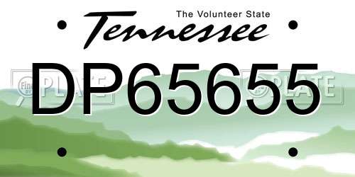 DP65655 Tennessee License Plate