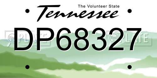 DP68327 Tennessee License Plate