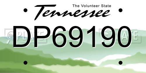 DP69190 Tennessee License Plate