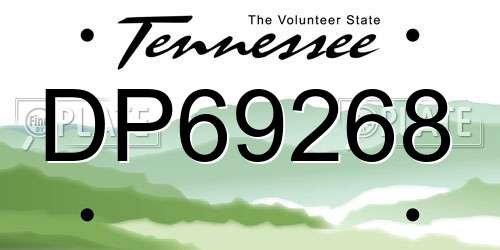 DP69268 Tennessee License Plate