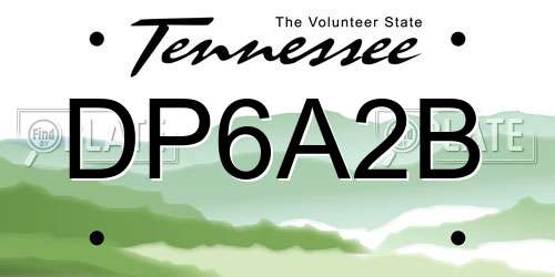 DP6A2B Tennessee License Plate
