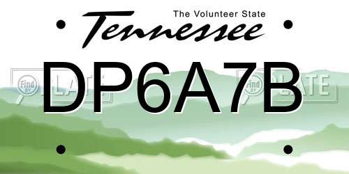 DP6A7B Tennessee License Plate