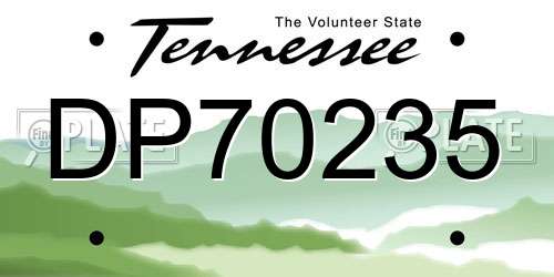 DP70235 Tennessee License Plate
