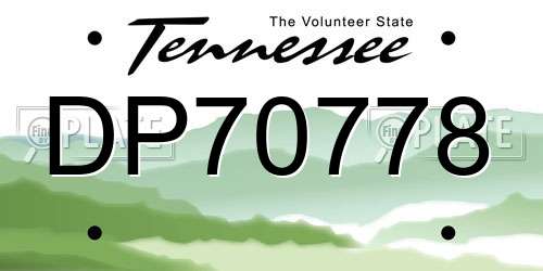 DP70778 Tennessee License Plate