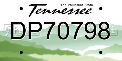 DP70798 Tennessee License Plate