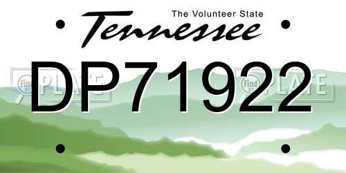 DP71922 Tennessee License Plate