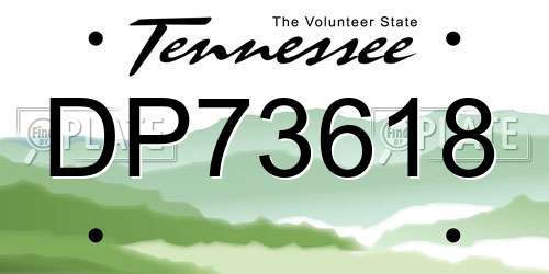 DP73618 Tennessee License Plate