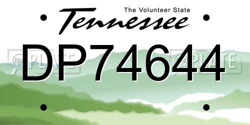 DP74644 Tennessee License Plate