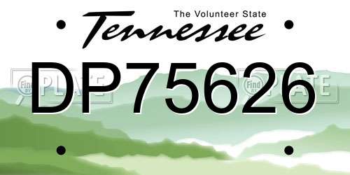 DP75626 Tennessee License Plate