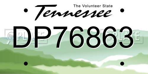 DP76863 Tennessee License Plate