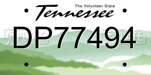 DP77494 Tennessee License Plate