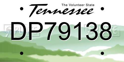DP79138 Tennessee License Plate
