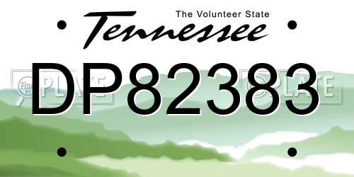 DP82383 Tennessee License Plate
