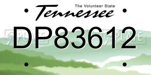 DP83612 Tennessee License Plate