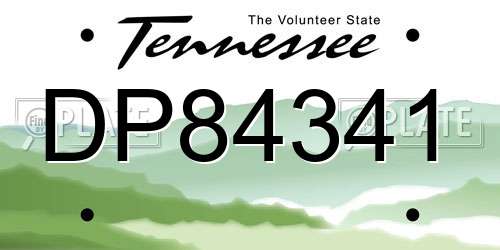 DP84341 Tennessee License Plate