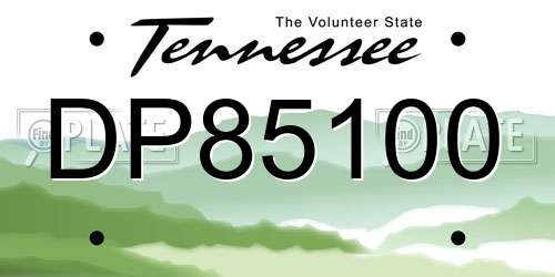 DP85100 Tennessee License Plate