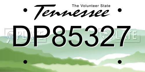 DP85327 Tennessee License Plate